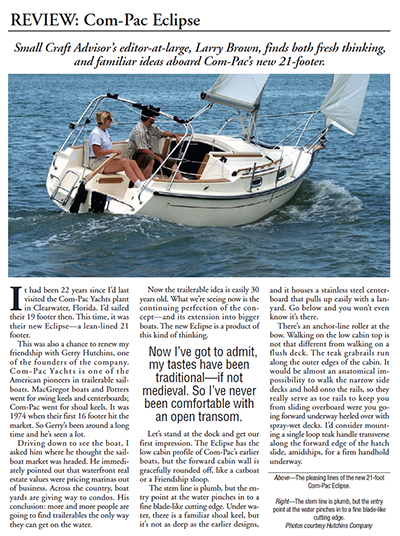 Com-Pac Yachts Packaage — 71 pages of Com-Pac Reviews and Articles