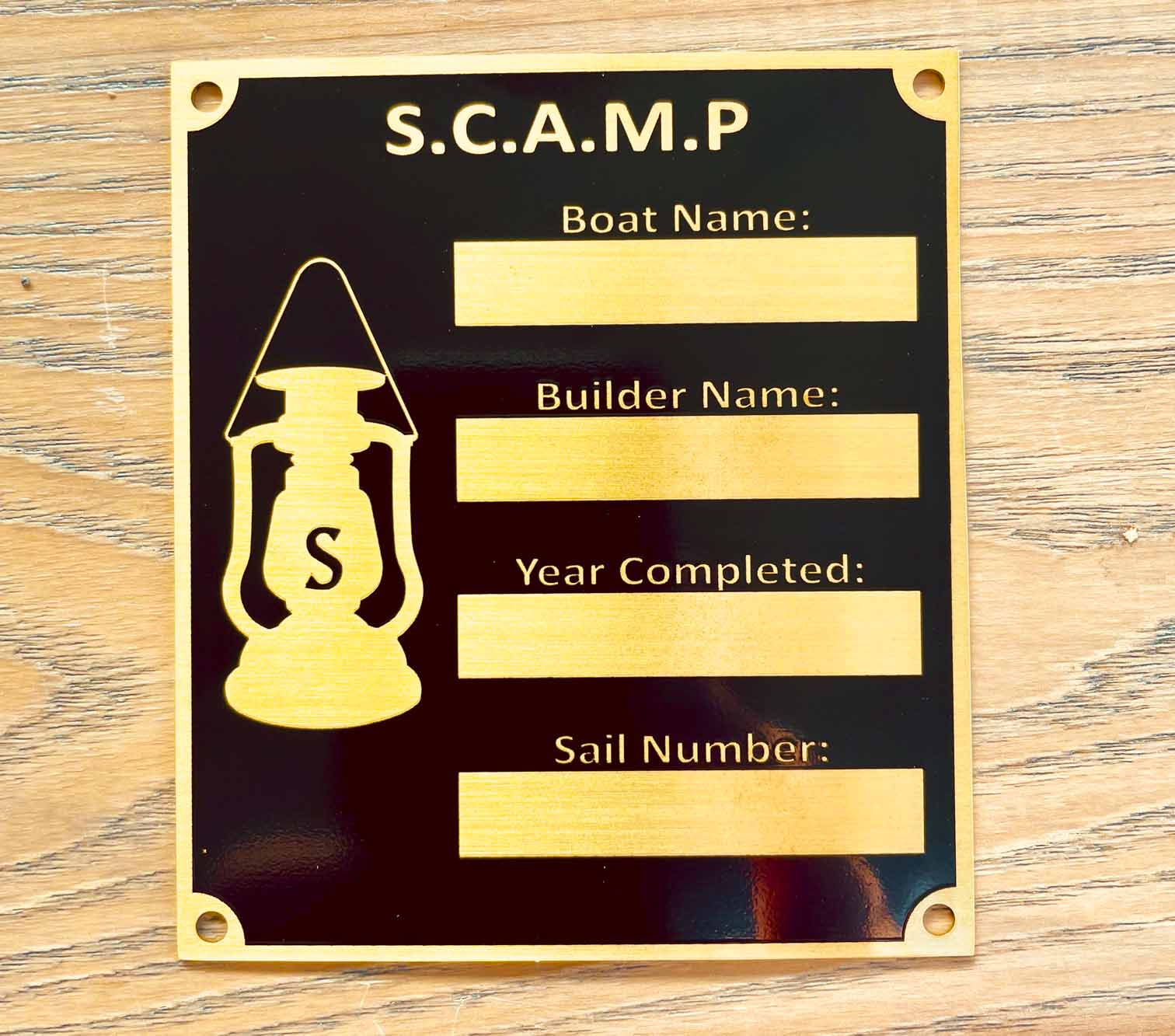 SCAMP Brass Name Plate